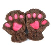 mitaines patte de chat marron