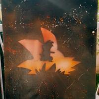 Sangoku couché de soleil tableau miniature