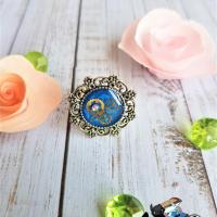 Bague bleue steampunk