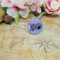 Bague chat resine ronde