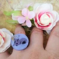 Bague chat resine