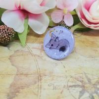 Bague resine chat