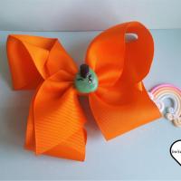 Barrette noeud kawaii orange 