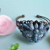 Bijoux femme chat dragon steampunk fantasy