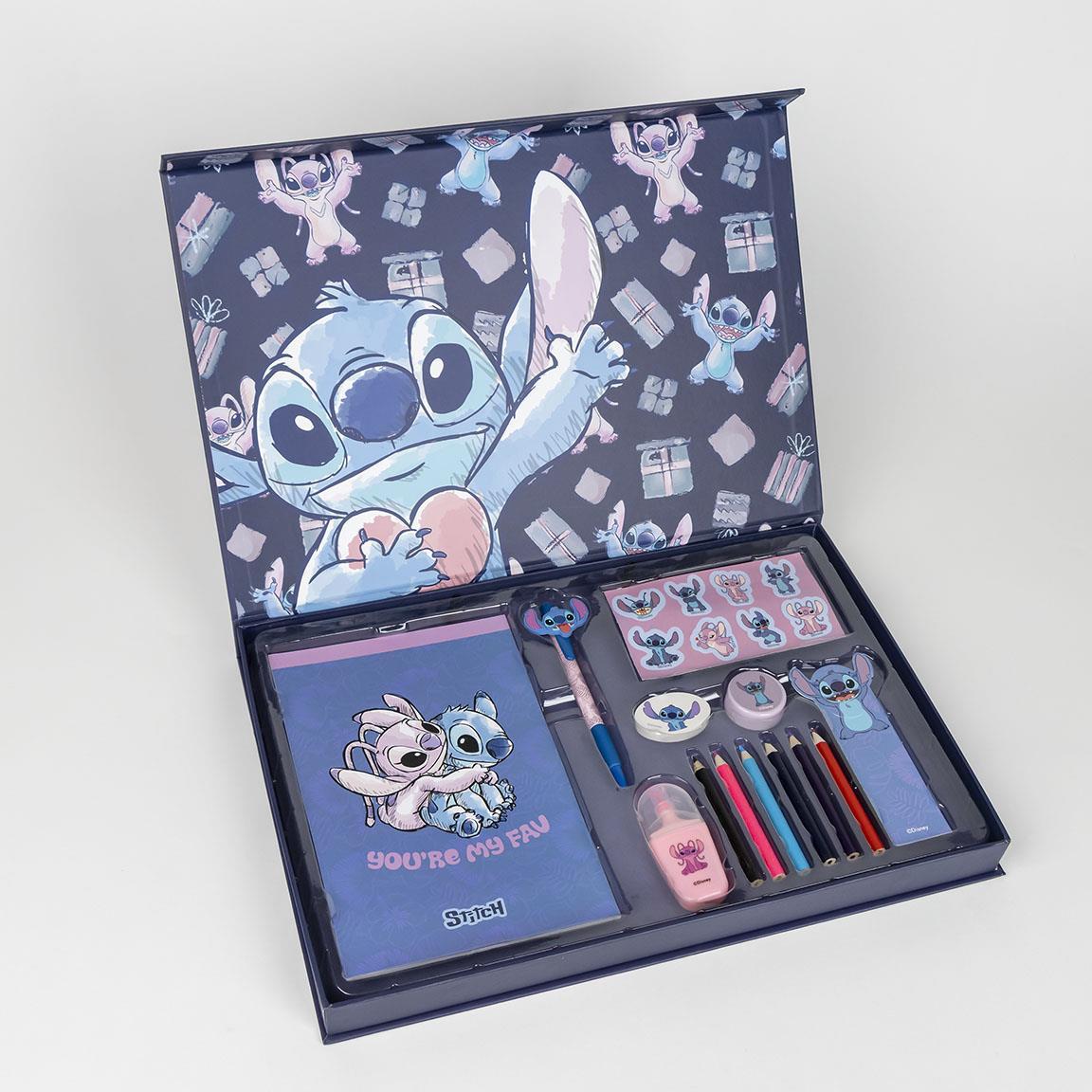 Disney Stitch Ensemble de Papeterie Comprenant Crayon, Règle