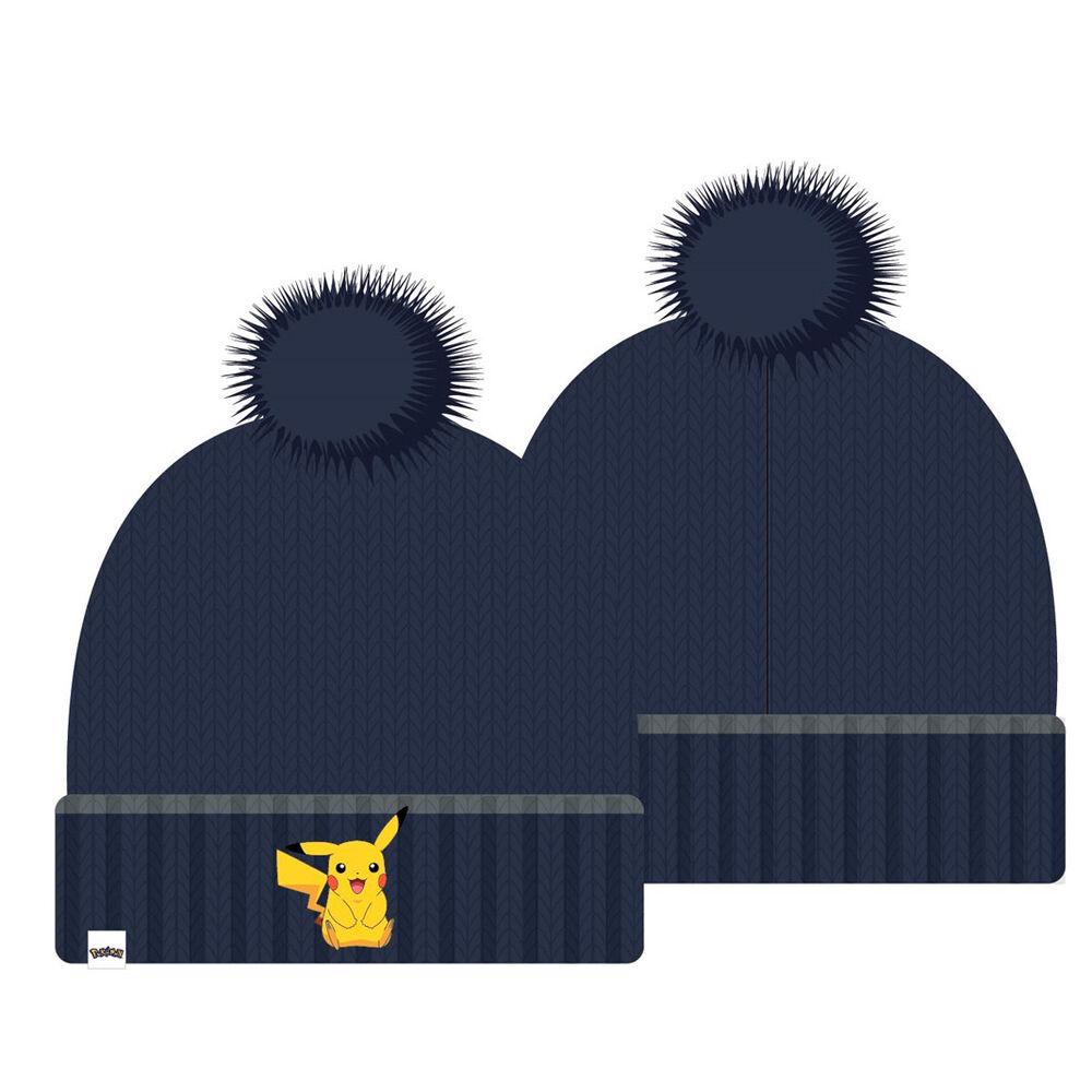 Bonnet d'hiver à cache-oreilles tête de Pikachu avec