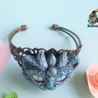 Bracelet jonc femme chat