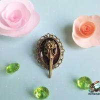 Broche corbeau steampunk
