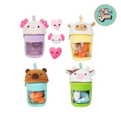 Collection peluches bubble tea animaux kawaii cuties 30cm
