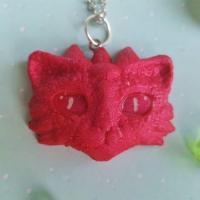 Collier dragon rose framboise kawaii 1