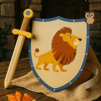 Deguisement medievale enfant epee et bouclier en bois