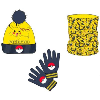 Ensemble hiver pokemon snood bonnet et gants pikachu 1 