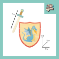 Epee bouclier en bois jouet enfant bouclier dragon 2 