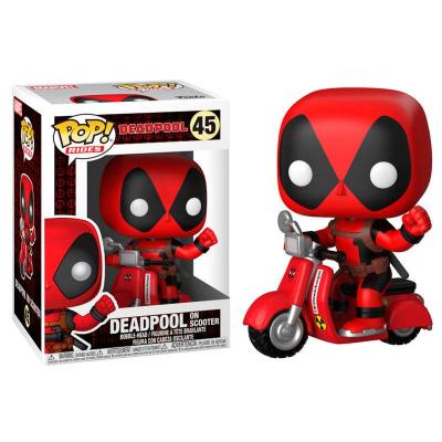 Figurine marvel deadpool et scooter pop 45