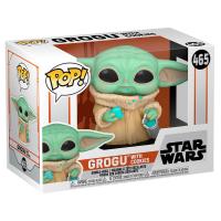 Figurine pop star wars mandalorian grogu the child with cookies