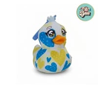Mini peluche canard coeurs jaune bleu bagclip kawaii 8cm porte cles