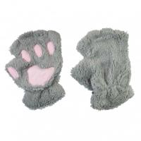 Mitaines kawaii pattes de chat gris