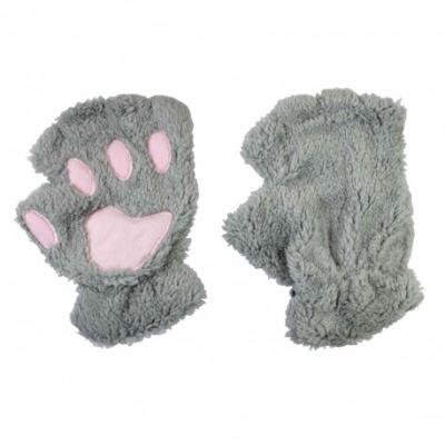 Mitaines kawaii pattes de chat gris