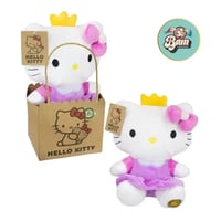 Peluche hello kitty princesse violette couronne 27cm