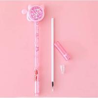 Stylo chat kawaii rose stylo encre noir