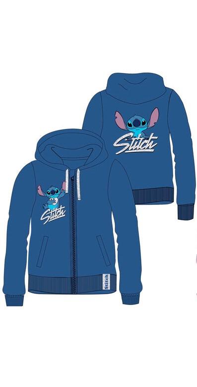 Sweat à capuche hoodie Stitch bleu marine fille