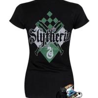 T shirt femme harry potter serpentard noir manches courtes