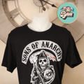 T shirt noir sons of anarchy avec logo faucheuse taille s officiel cotton division 