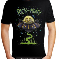 T shirt rick et morty soucoupe homme